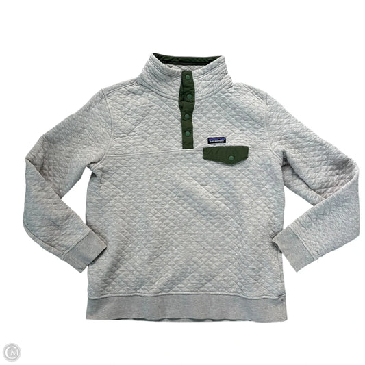 Sweatshirt Collar By Patagonia In Cream & Green, Size: L