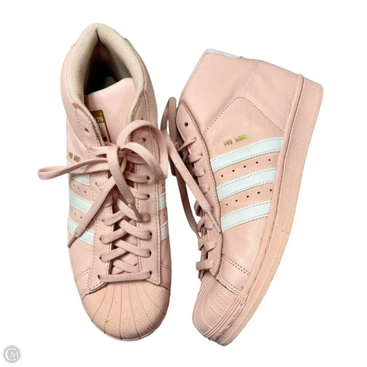Shoes Sneakers By Adidas In Pink & White, Size: 7