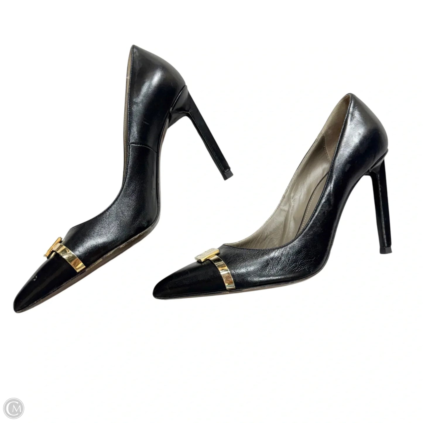 Shoes Luxury Designer By Versace In Black, Size: 8