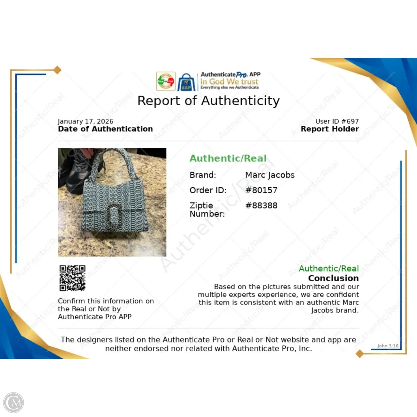 Handbag Luxury Designer By Marc Jacobs, Size: Small