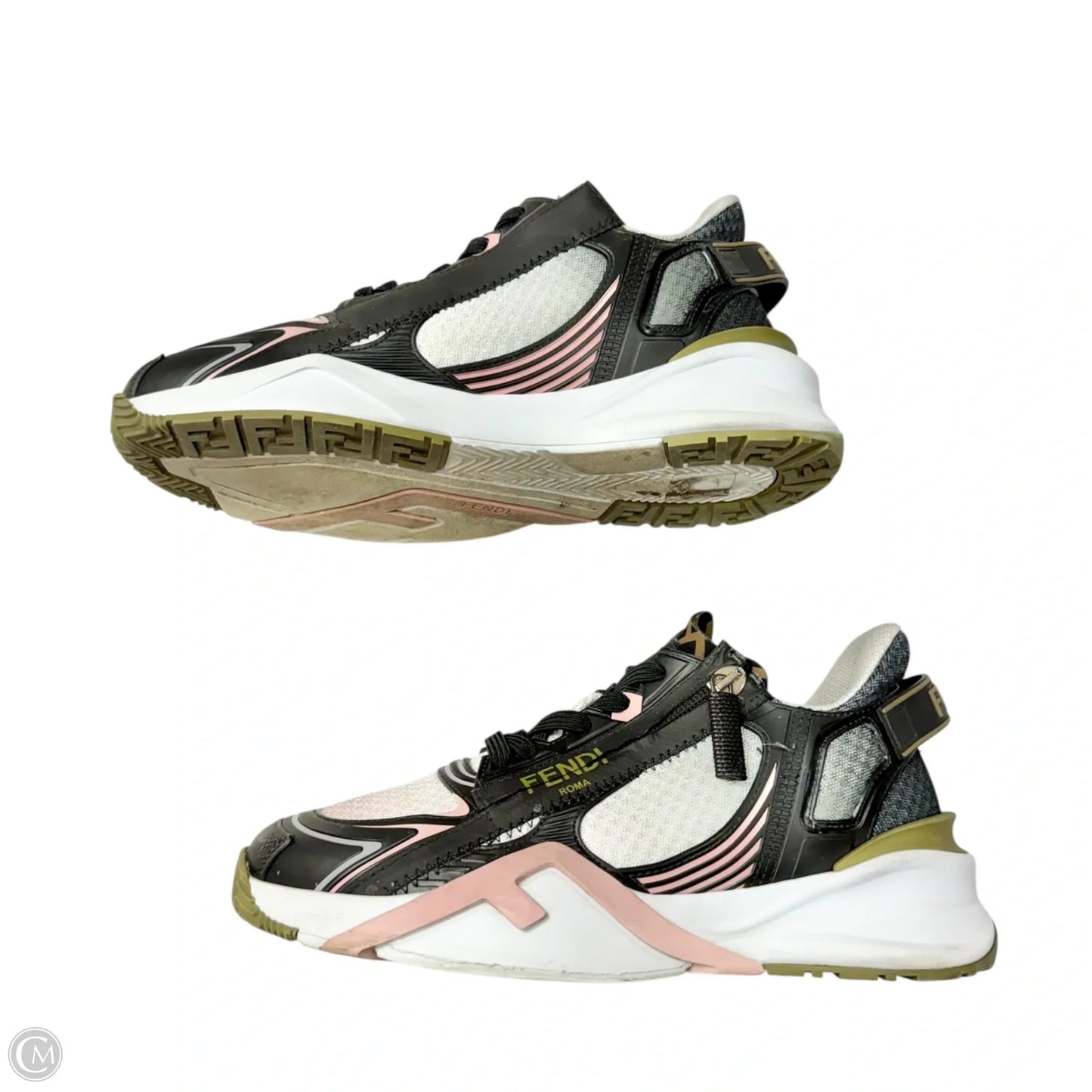 Sandals Luxury Designer By Fendi In Pink & White, Size: 6.5