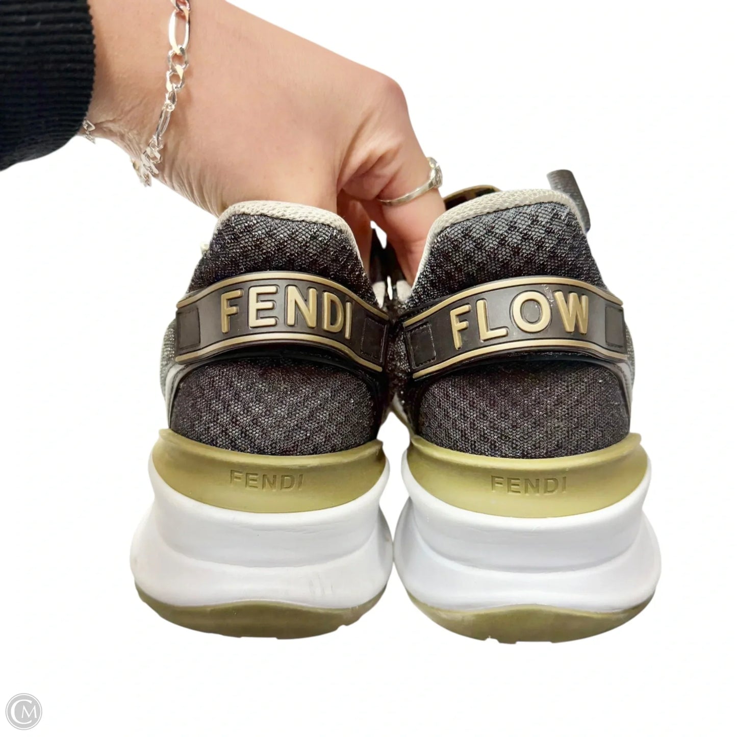 Sandals Luxury Designer By Fendi In Pink & White, Size: 6.5