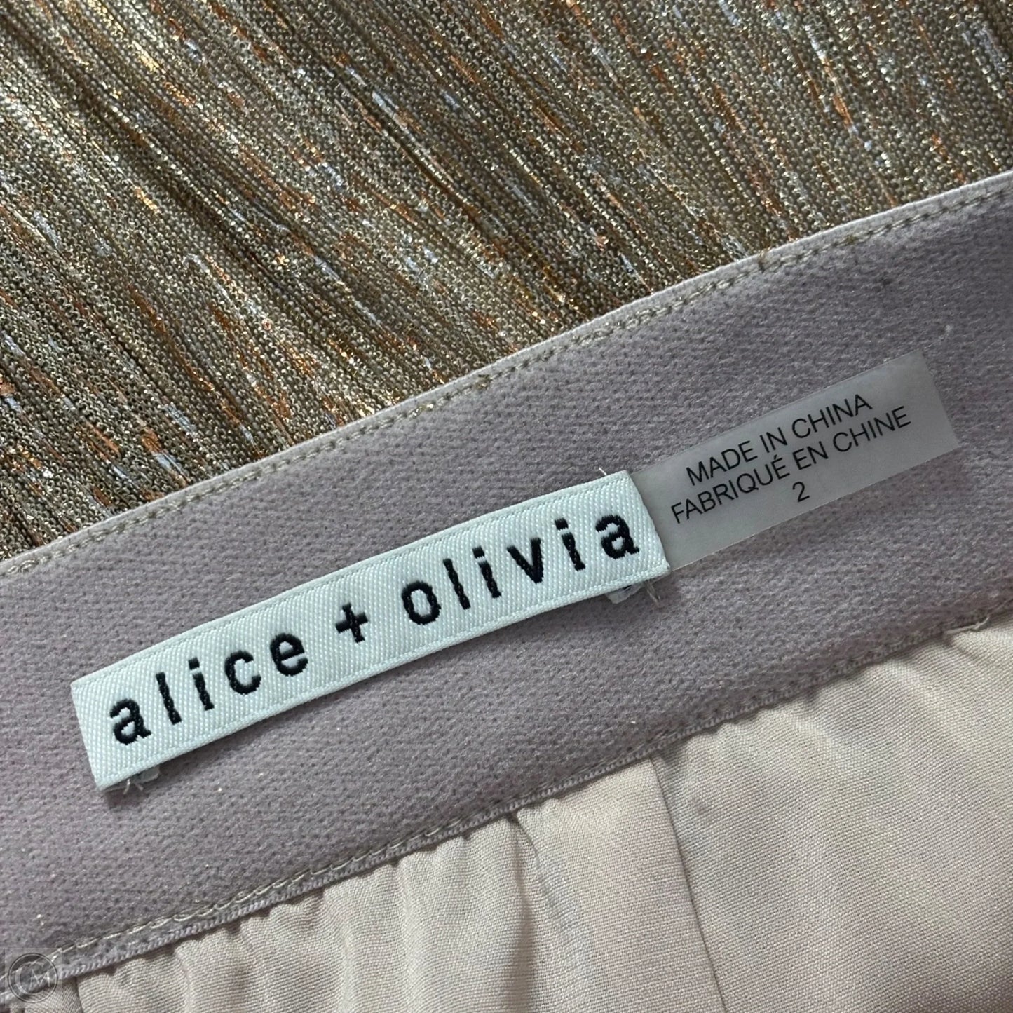 Skirt Designer By Alice + Olivia In Gold, Size: Xs