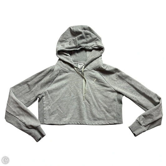 Athletic Sweatshirt Hoodie By Gym Shark In Grey, Size: M