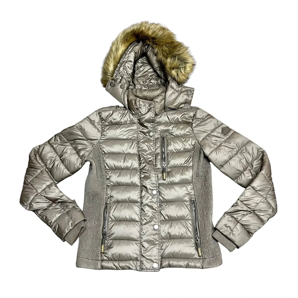 Jacket Puffer & Quilted By Superdry In Grey, Size: M