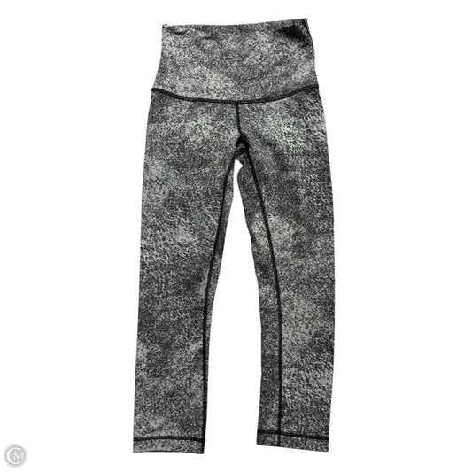 Athletic Leggings By Lululemon In Grey & White, Size: S