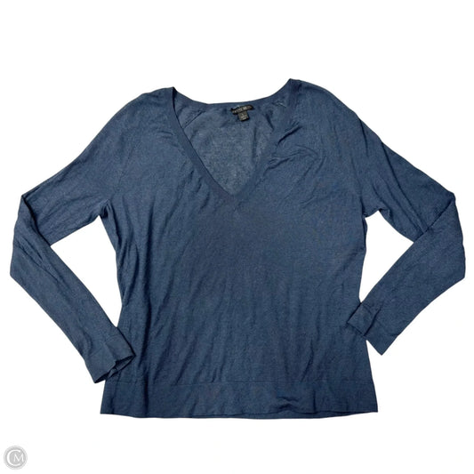 Top Long Sleeve Designer By Lafayette 148 In Blue, Size: L
