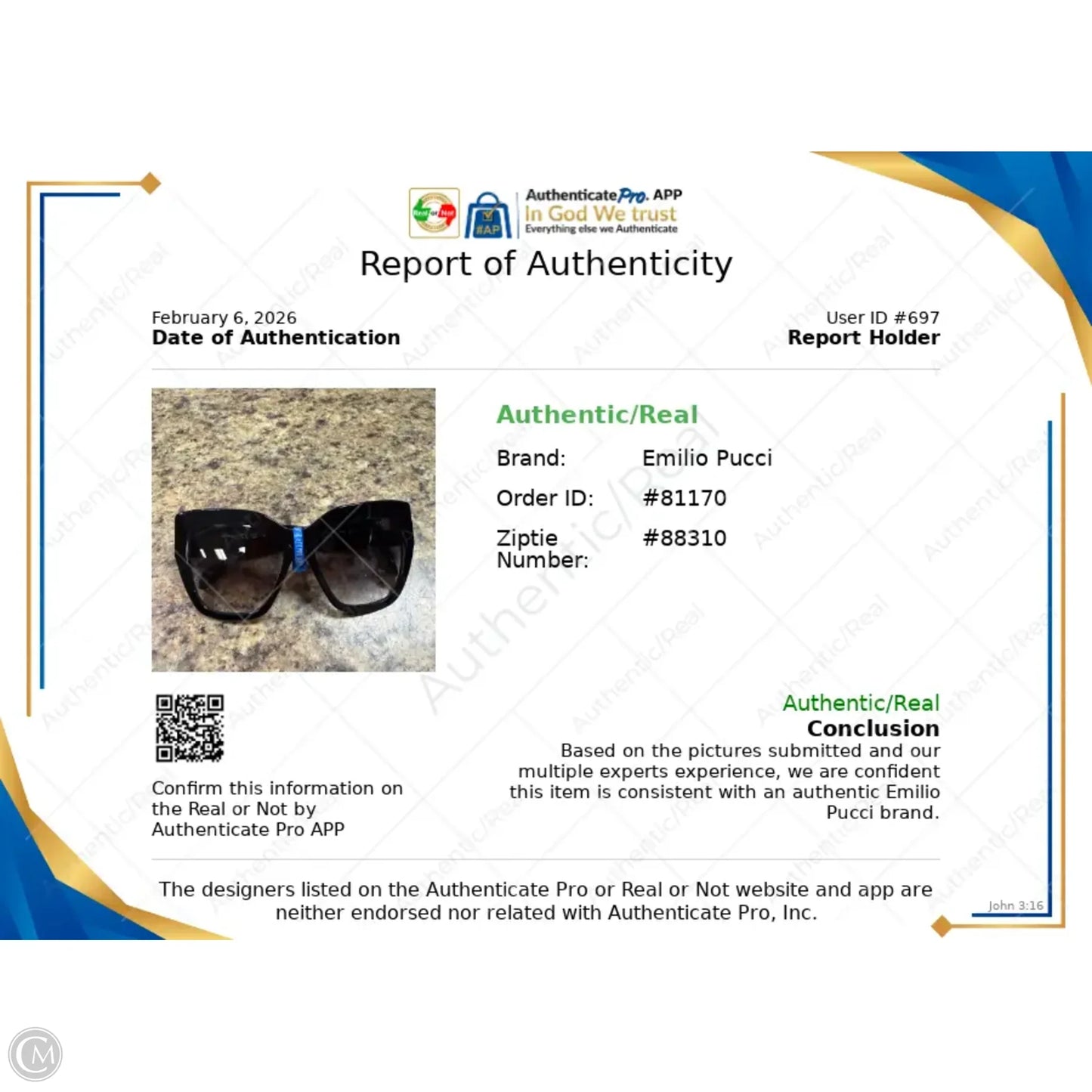 Sunglasses Luxury Designer By Emilio Pucci