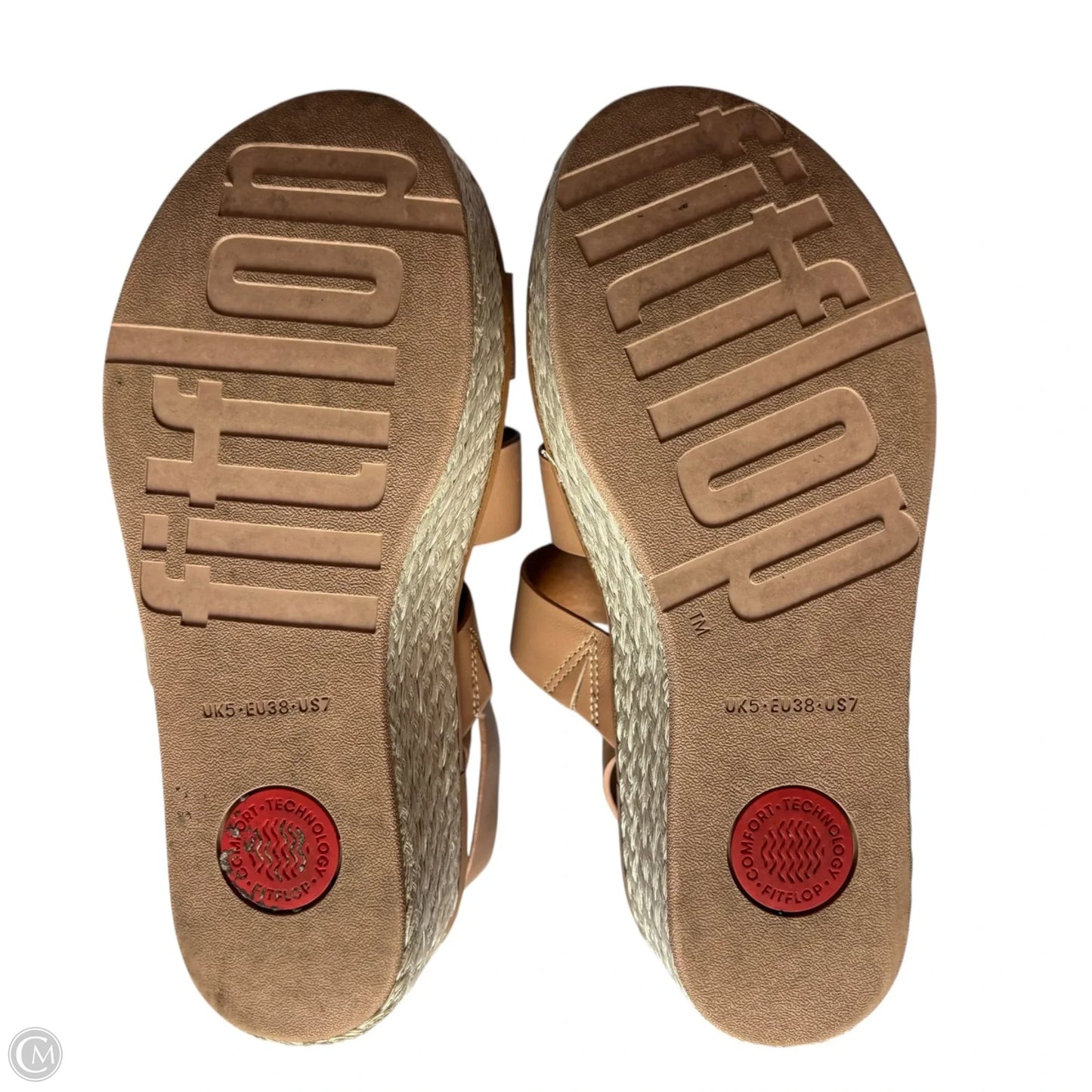 Sandals Heels Platform By Fitflop In Tan, Size: 7