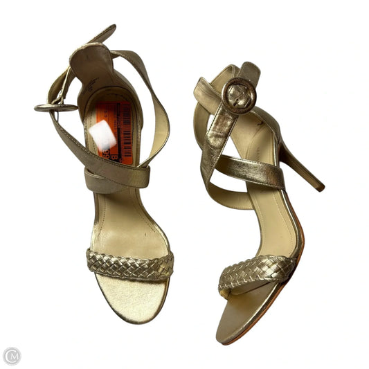 Sandals Heels Stiletto By Marc Fisher In Gold, Size: 5.5