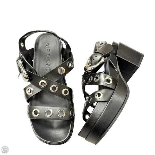 Sandals Heels Block By Aerosoles In Black, Size: 6