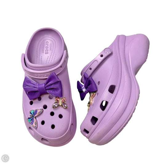 Shoes Heels Platform By Crocs In Purple, Size: 11