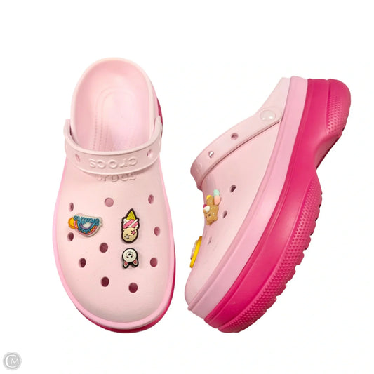Shoes Heels Platform By Crocs In Pink, Size: 11
