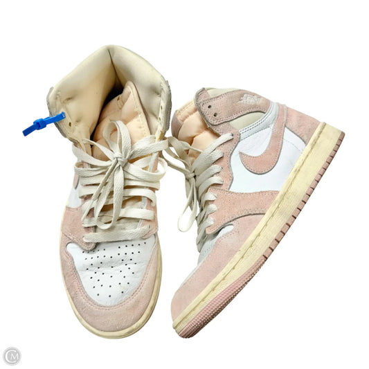 Shoes Luxury Designer By Jordan In Pink & White, Size: 7.5