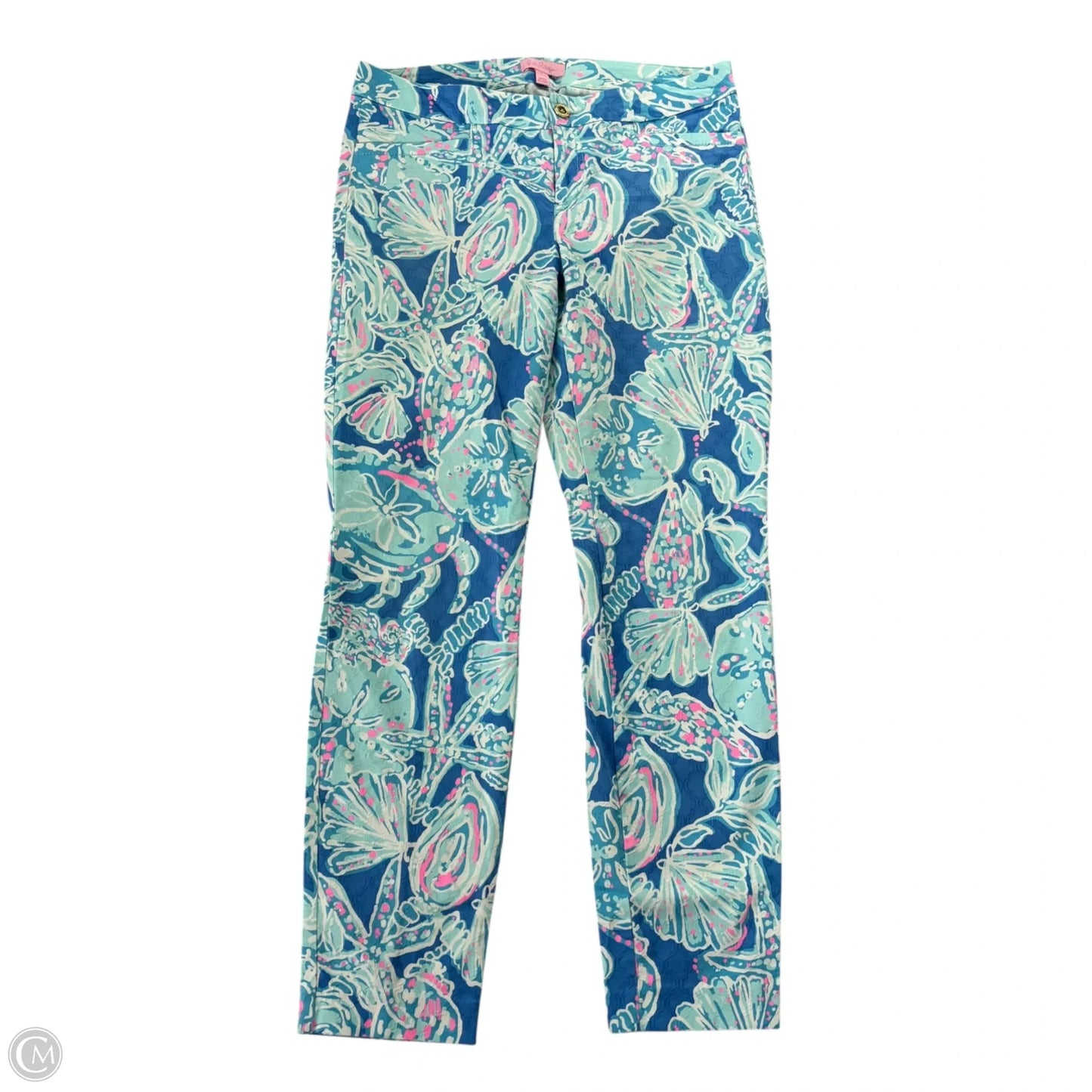 Pants Designer By Lilly Pulitzer In Blue & Pink, Size: 6
