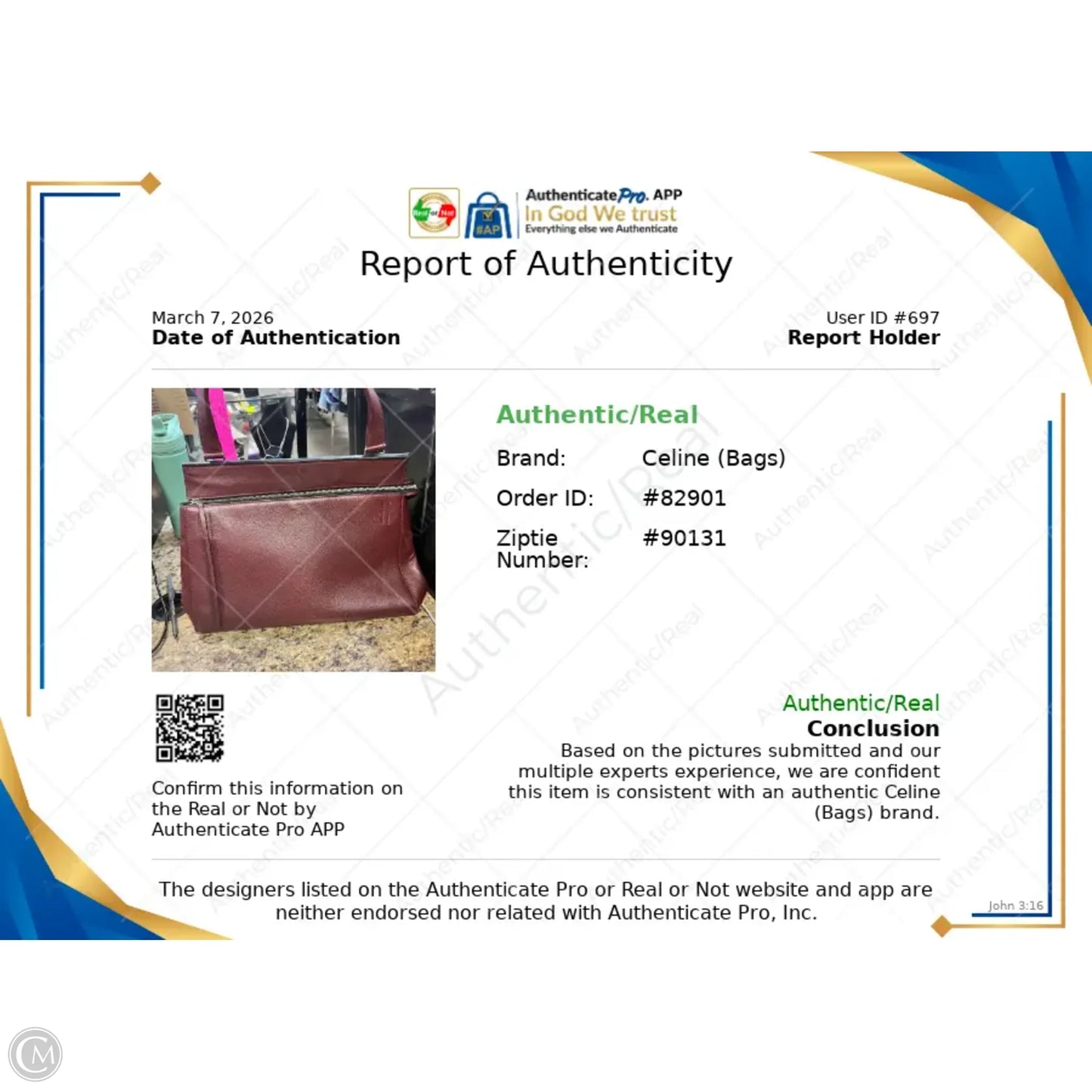 Handbag Luxury Designer By Celine, Size: Large