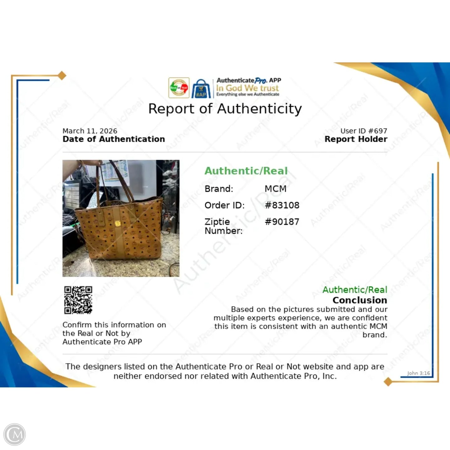 Tote Luxury Designer By Mcm, Size: Large