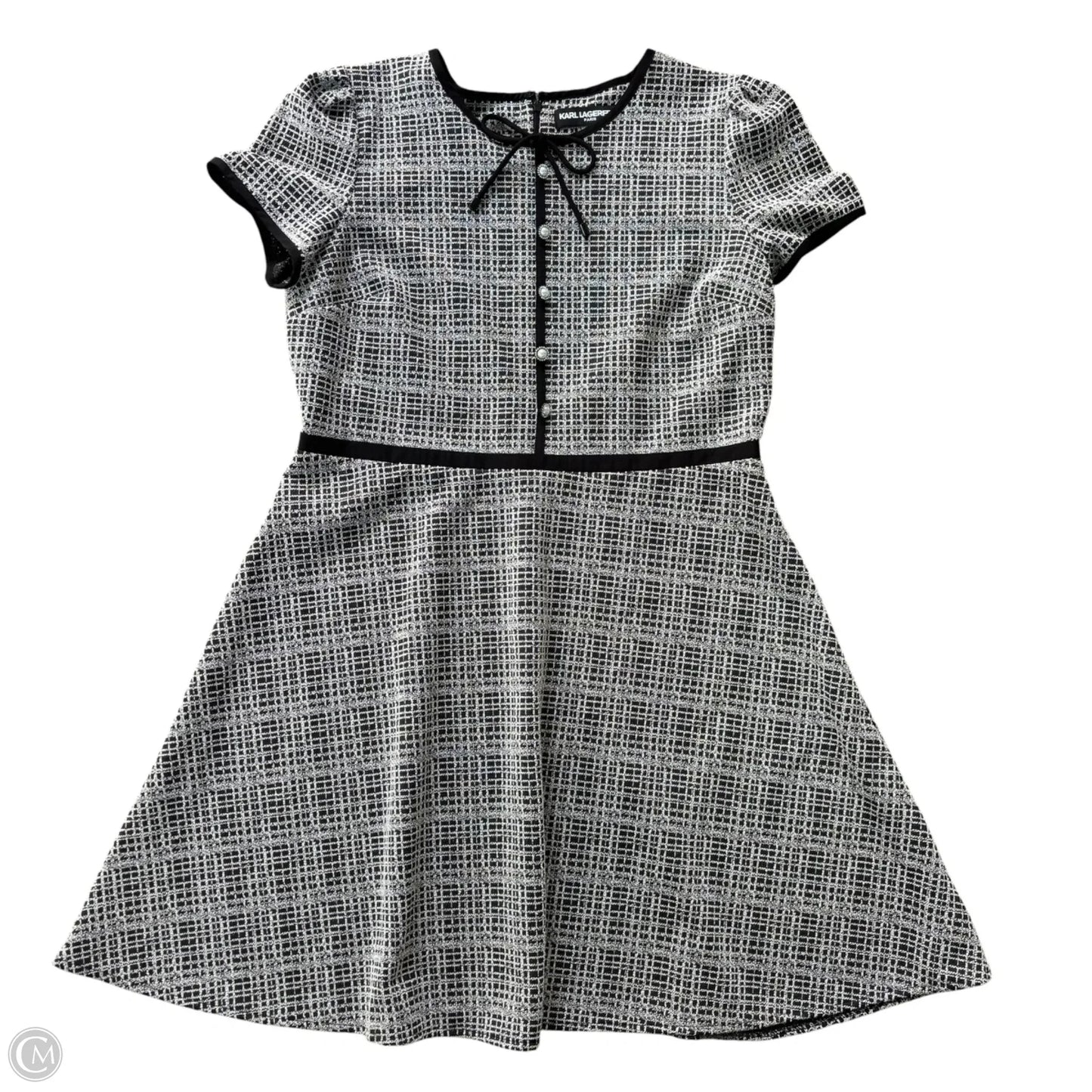 Dress Designer By Karl Lagerfeld In Black & White, Size: L