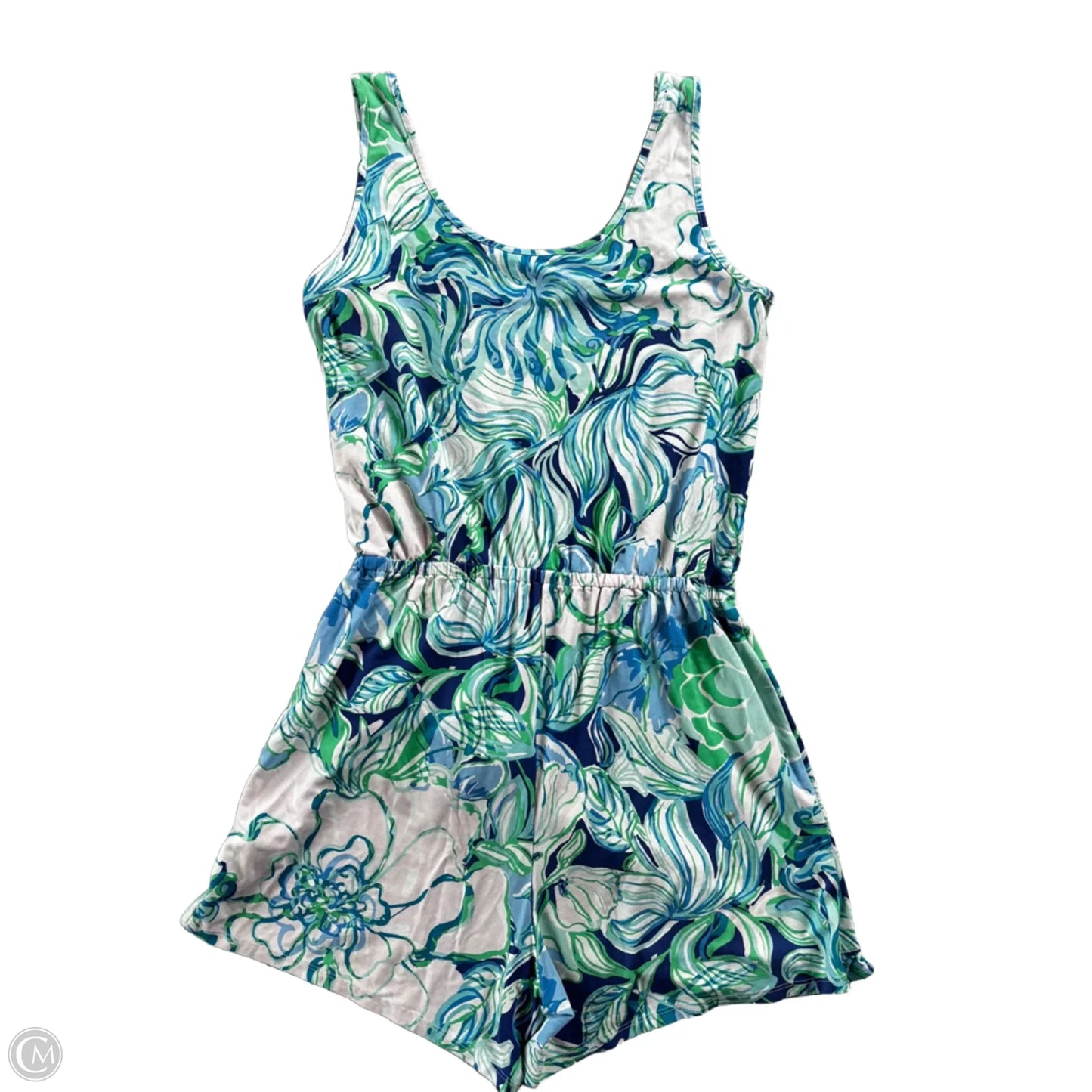 Romper Designer By Lilly Pulitzer In Blue & Green, Size: S