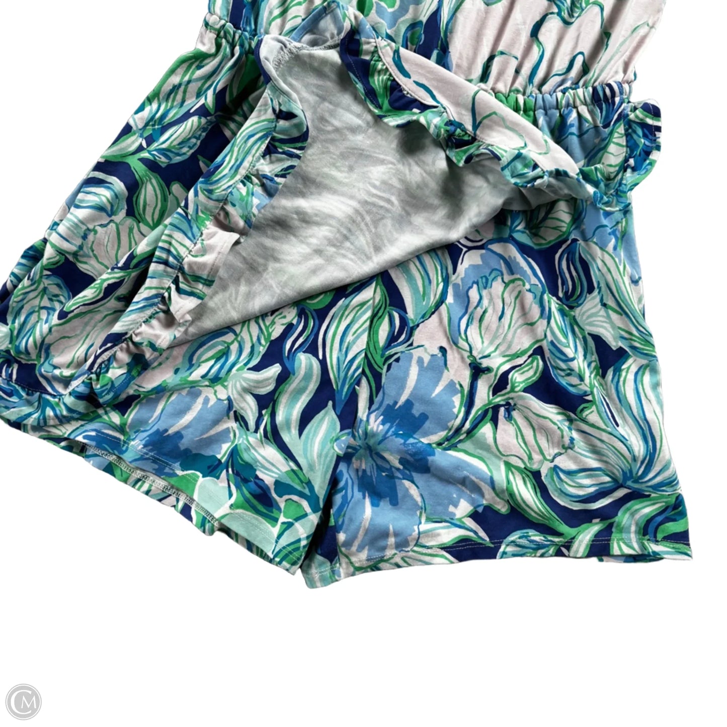 Romper Designer By Lilly Pulitzer In Blue & Green, Size: S