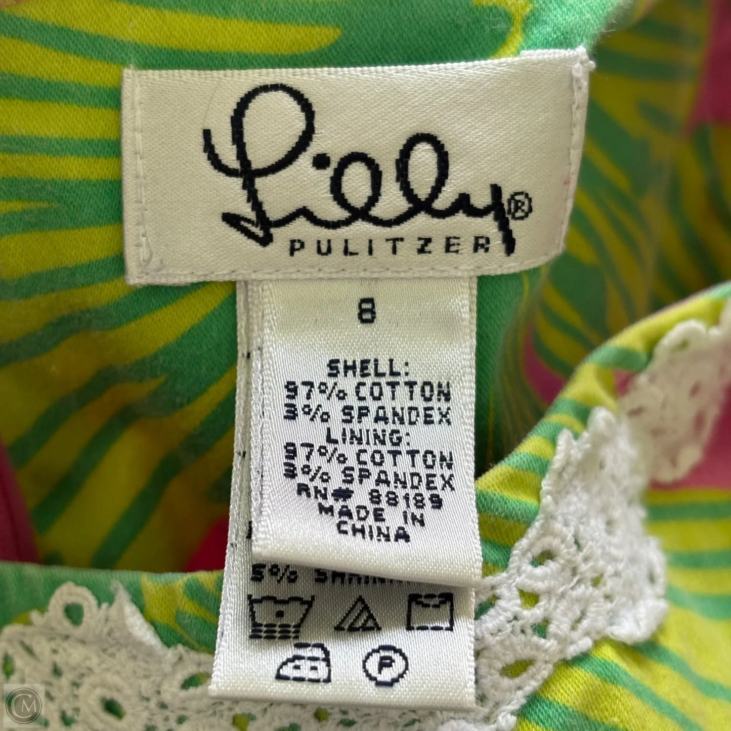 Dress Designer By Lilly Pulitzer In Green & Pink, Size: M