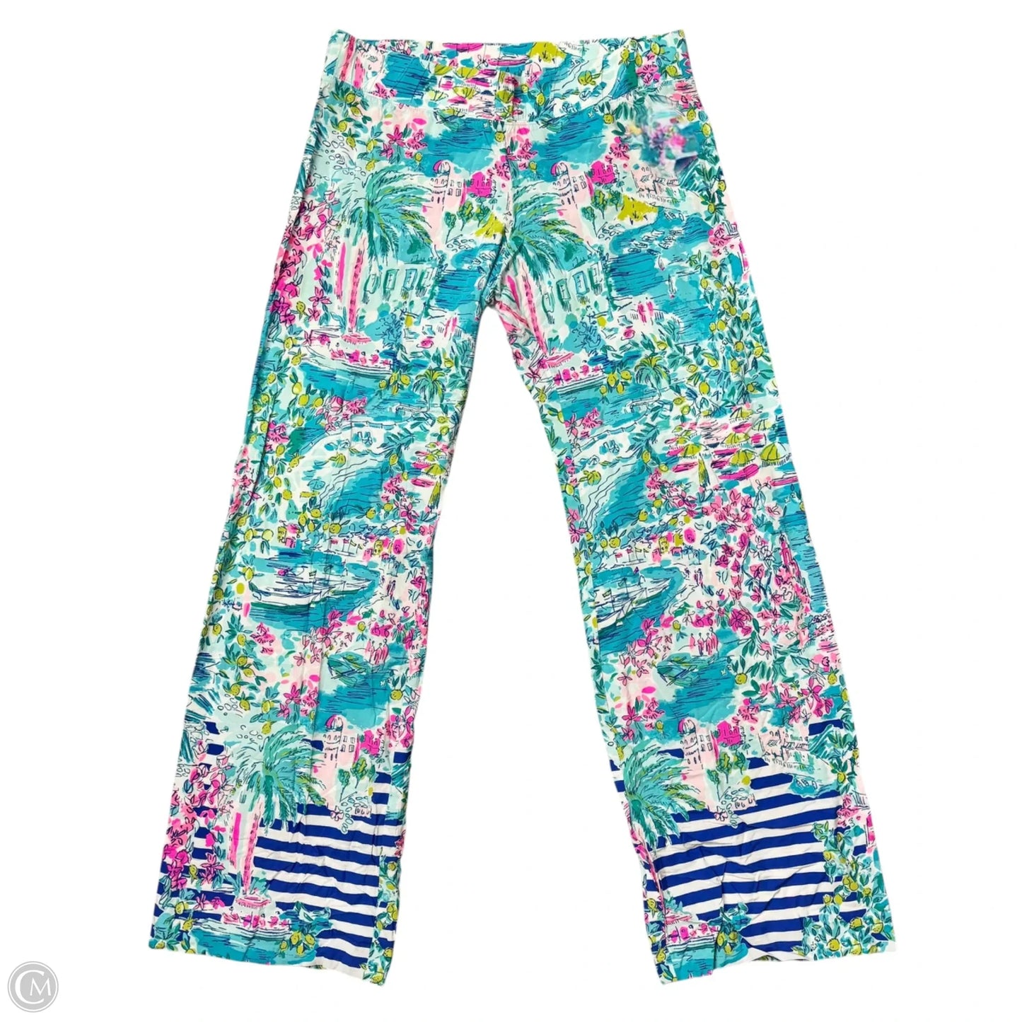 Pants Designer By Lilly Pulitzer In Blue & White, Size: M