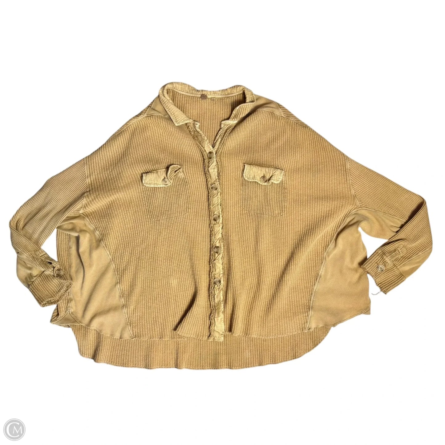 Jacket Shirt By Free People In Tan, Size: M