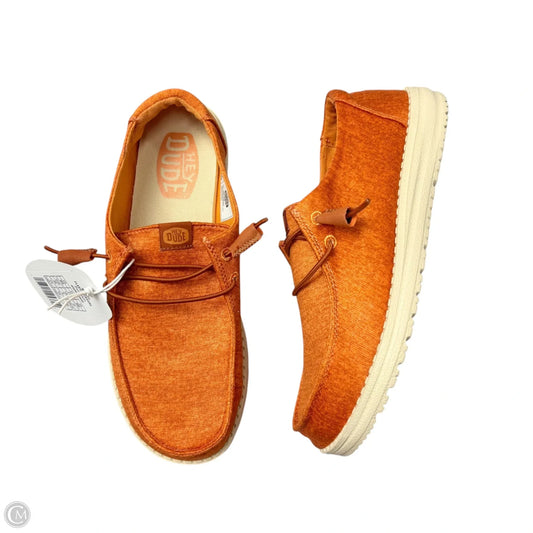 Shoes Sneakers By Hey Dude In Orange, Size: 8