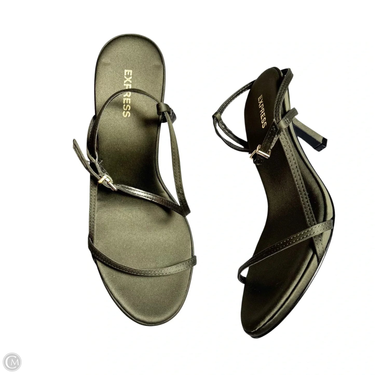 Sandals Heels Kitten By Express In Green, Size: 7