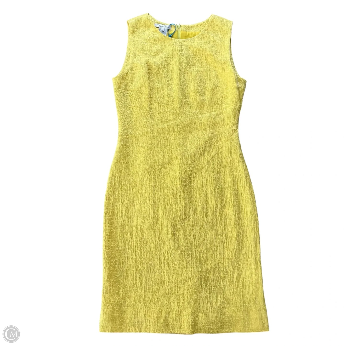 Dress Luxury Designer By Oscar De La Renta In Yellow, Size: M