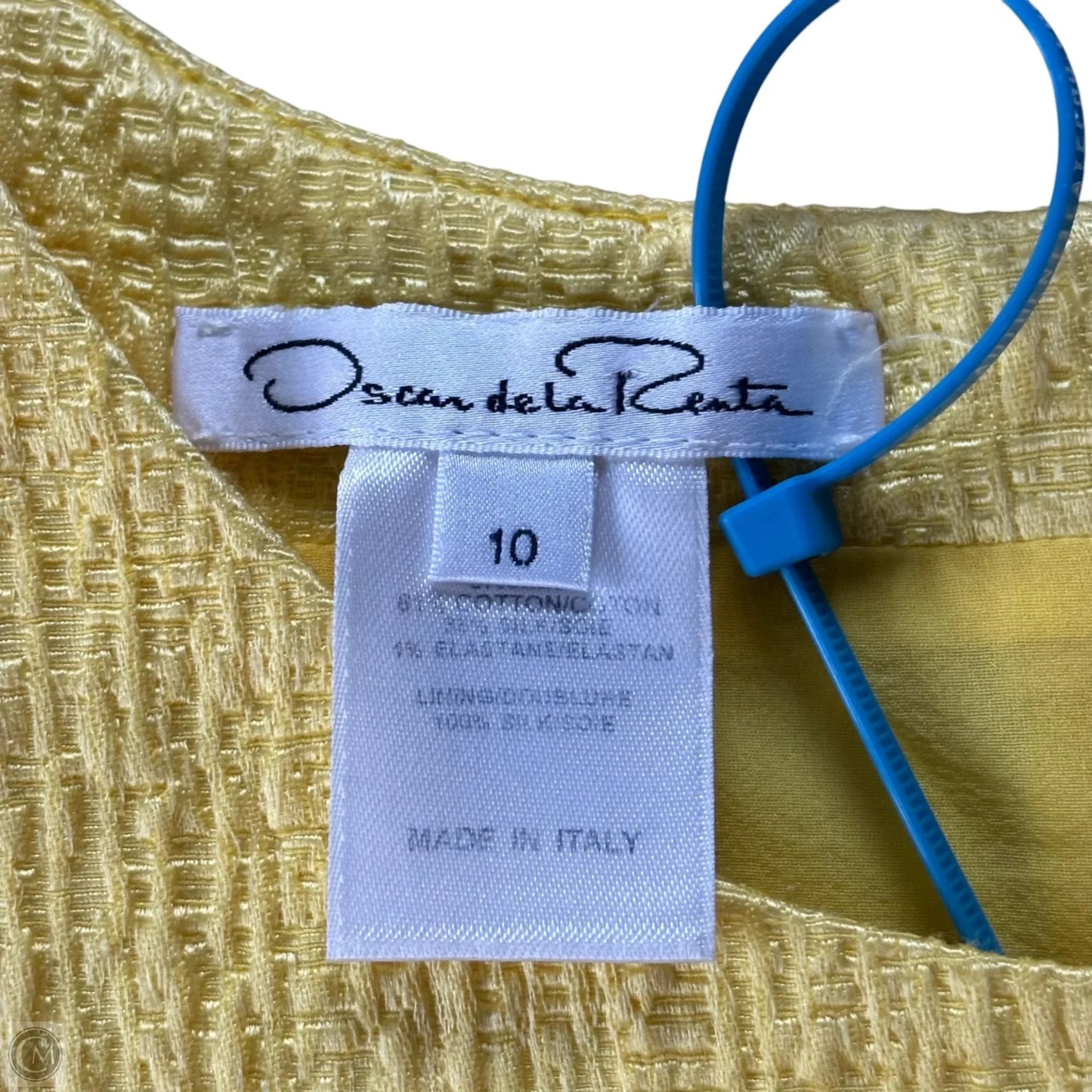 Dress Luxury Designer By Oscar De La Renta In Yellow, Size: M