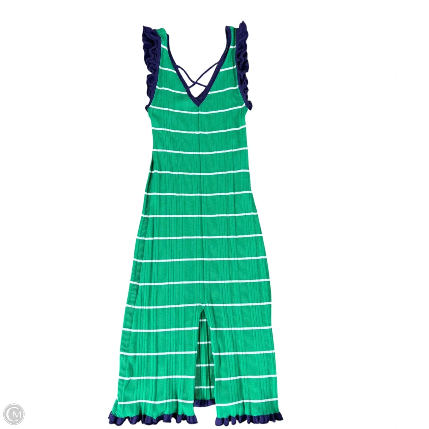 Dress Casual Midi By Daily Practice By Anthropologie In Green & Purple, Size: L