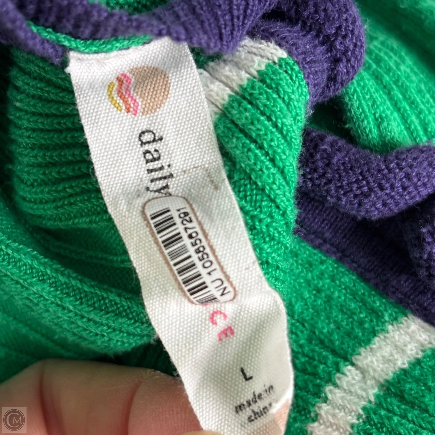 Dress Casual Midi By Daily Practice By Anthropologie In Green & Purple, Size: L
