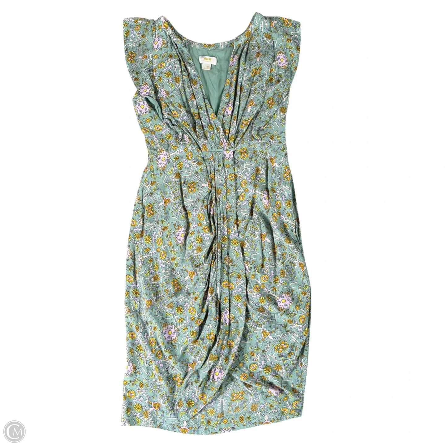 Dress Casual Midi By Maeve In Blue & Yellow, Size: L