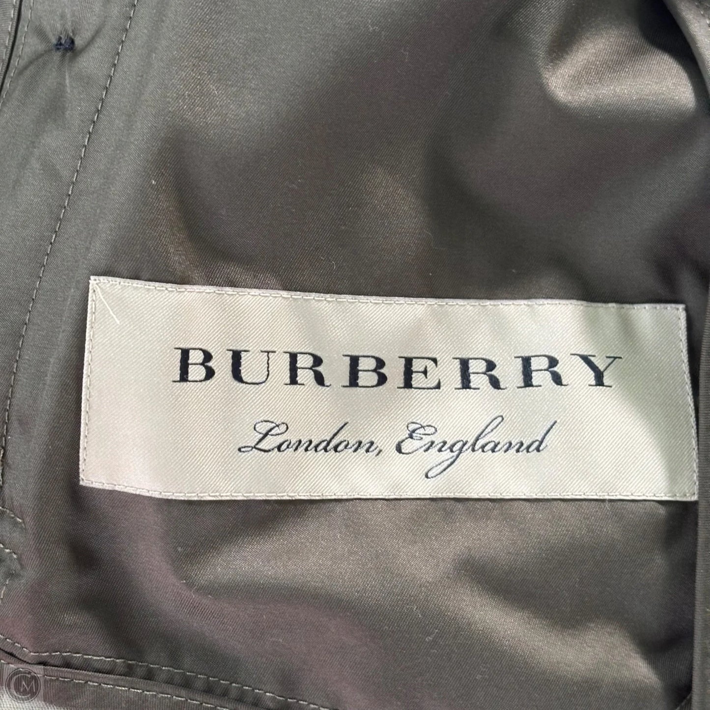 Jacket Luxury Designer By Burberry In Green, Size: M
