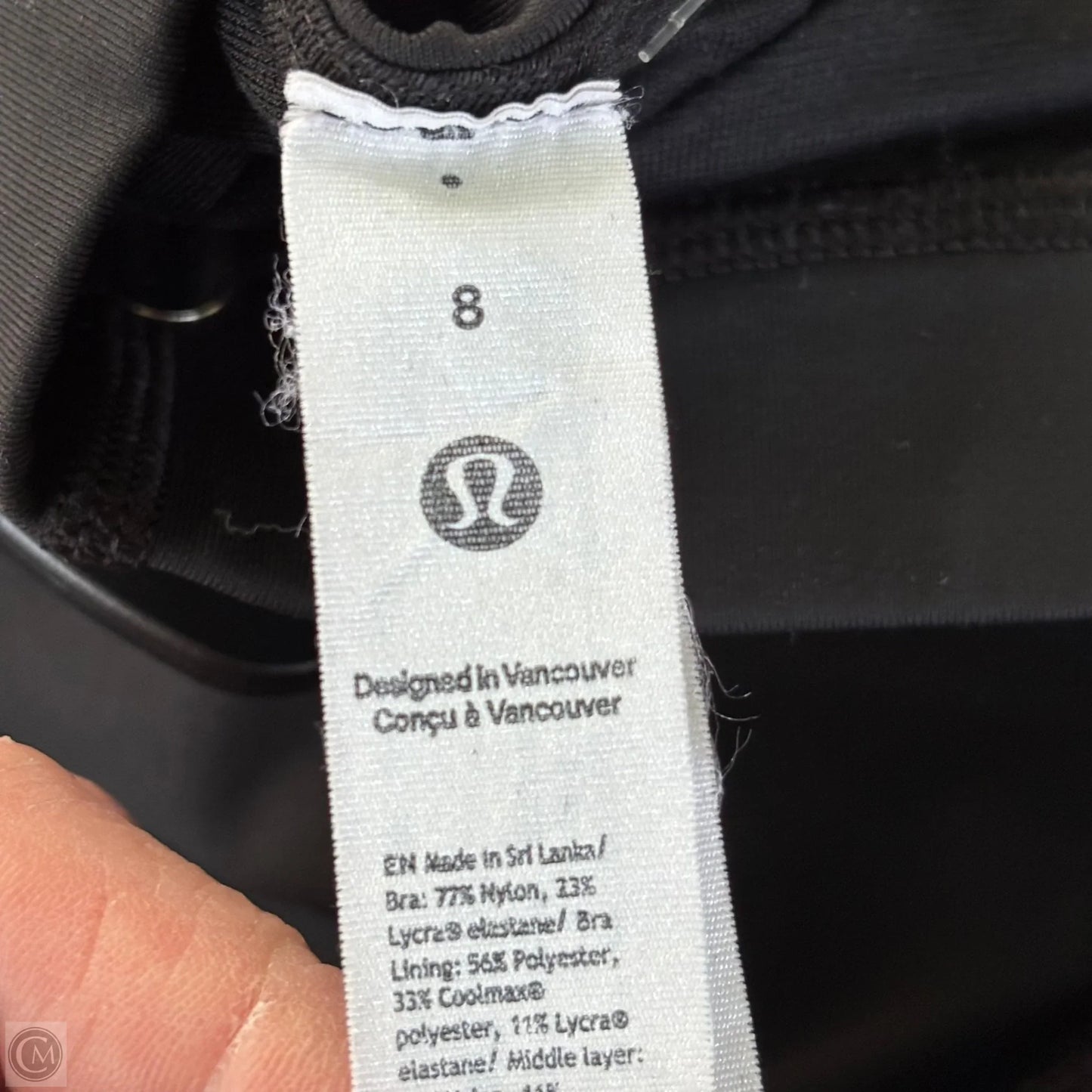 Athletic Bra By Lululemon In Black, Size: M