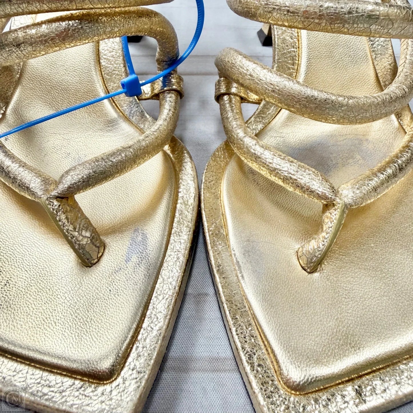 Sandals Luxury Designer By Jimmy Choo In Gold, Size: 8