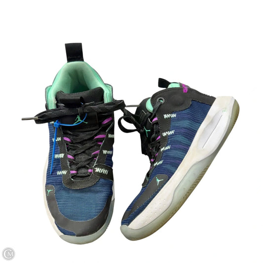 Shoes Luxury Designer By Jordan In Black & Blue, Size: 9