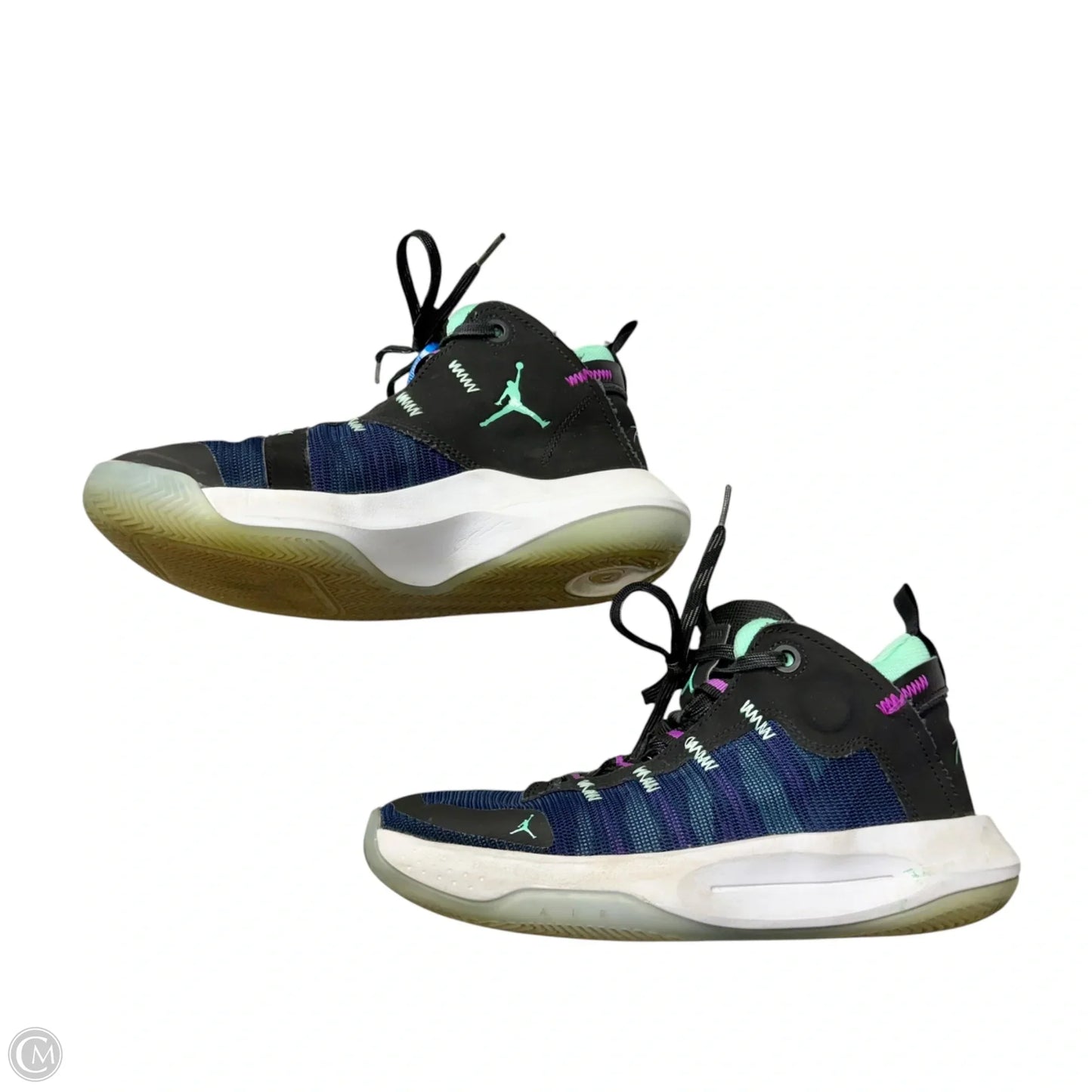 Shoes Luxury Designer By Jordan In Black & Blue, Size: 9