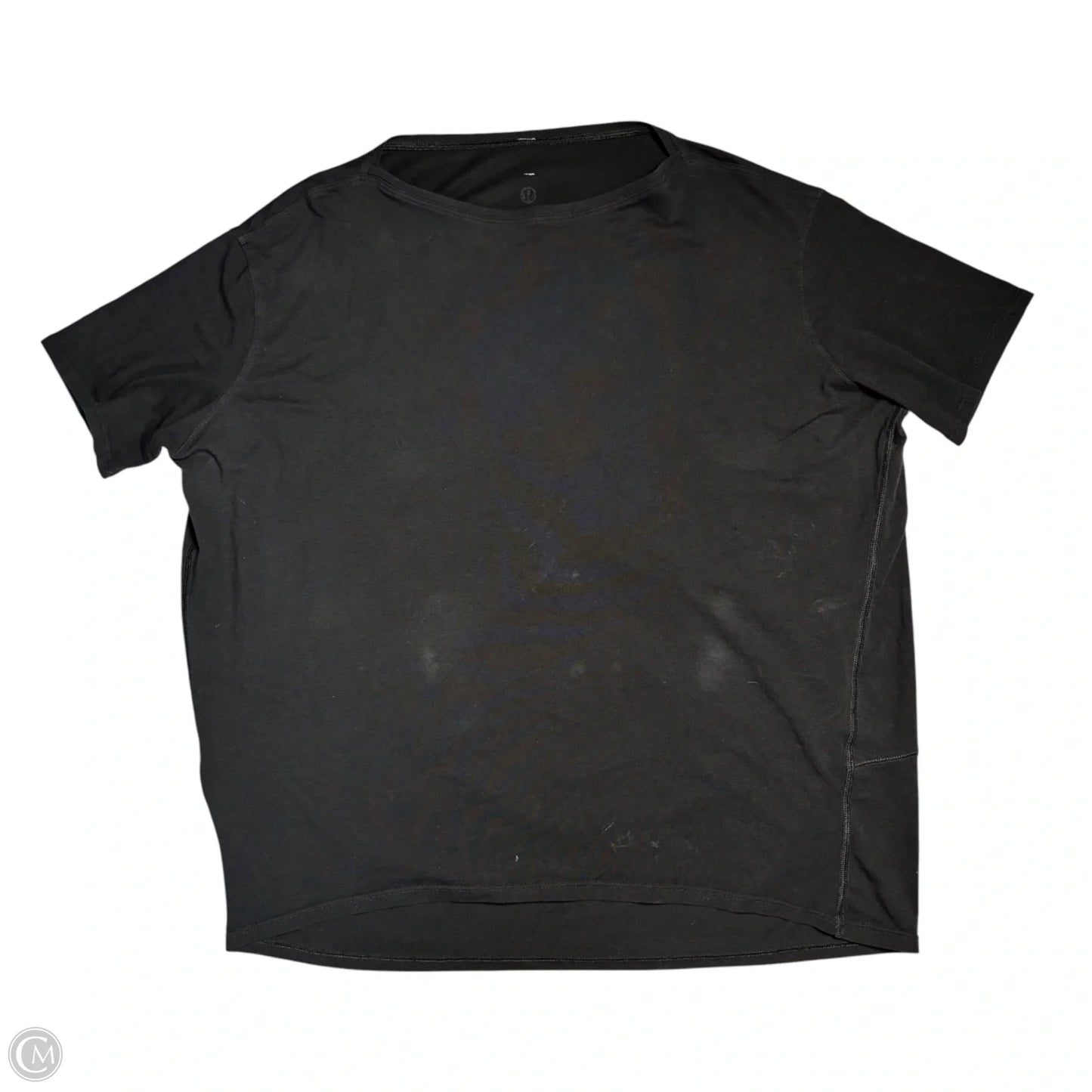 Athletic Top Short Sleeve By Lululemon In Black, Size: M