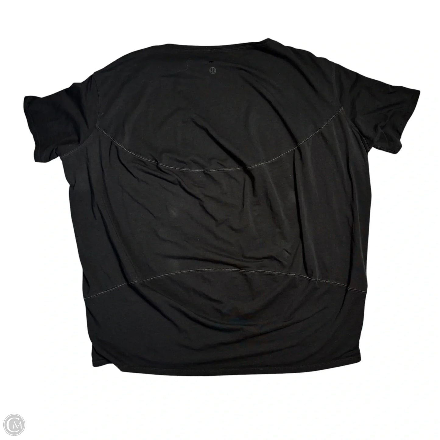 Athletic Top Short Sleeve By Lululemon In Black, Size: M