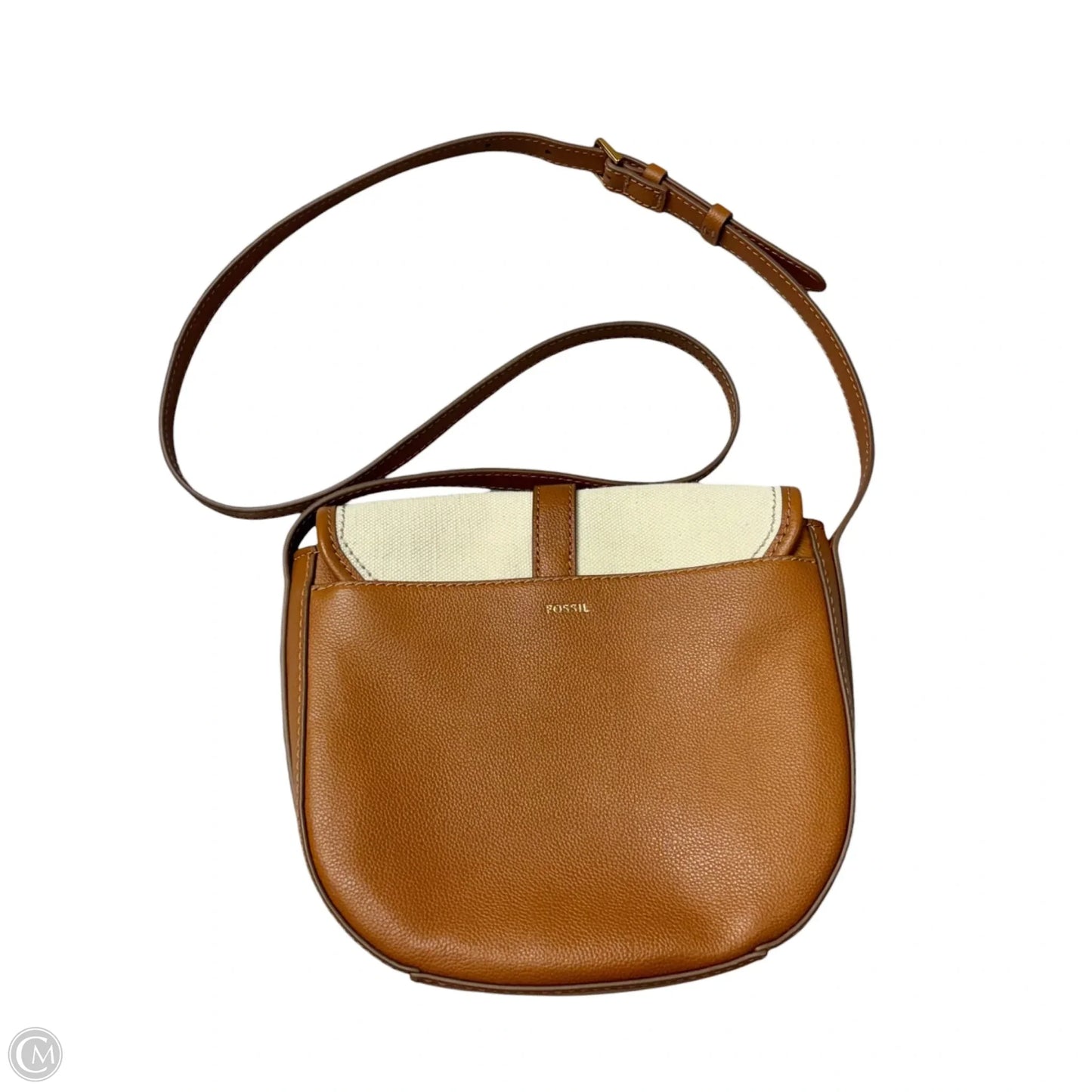 Crossbody Leather By Fossil, Size: Medium