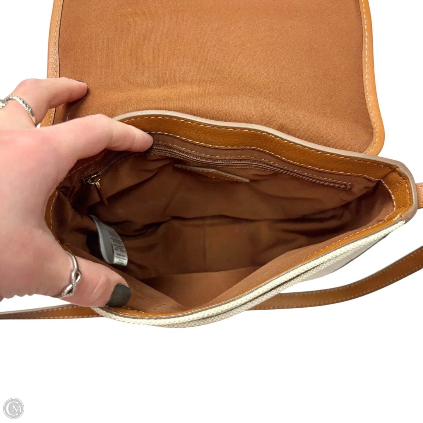 Crossbody Leather By Fossil, Size: Medium