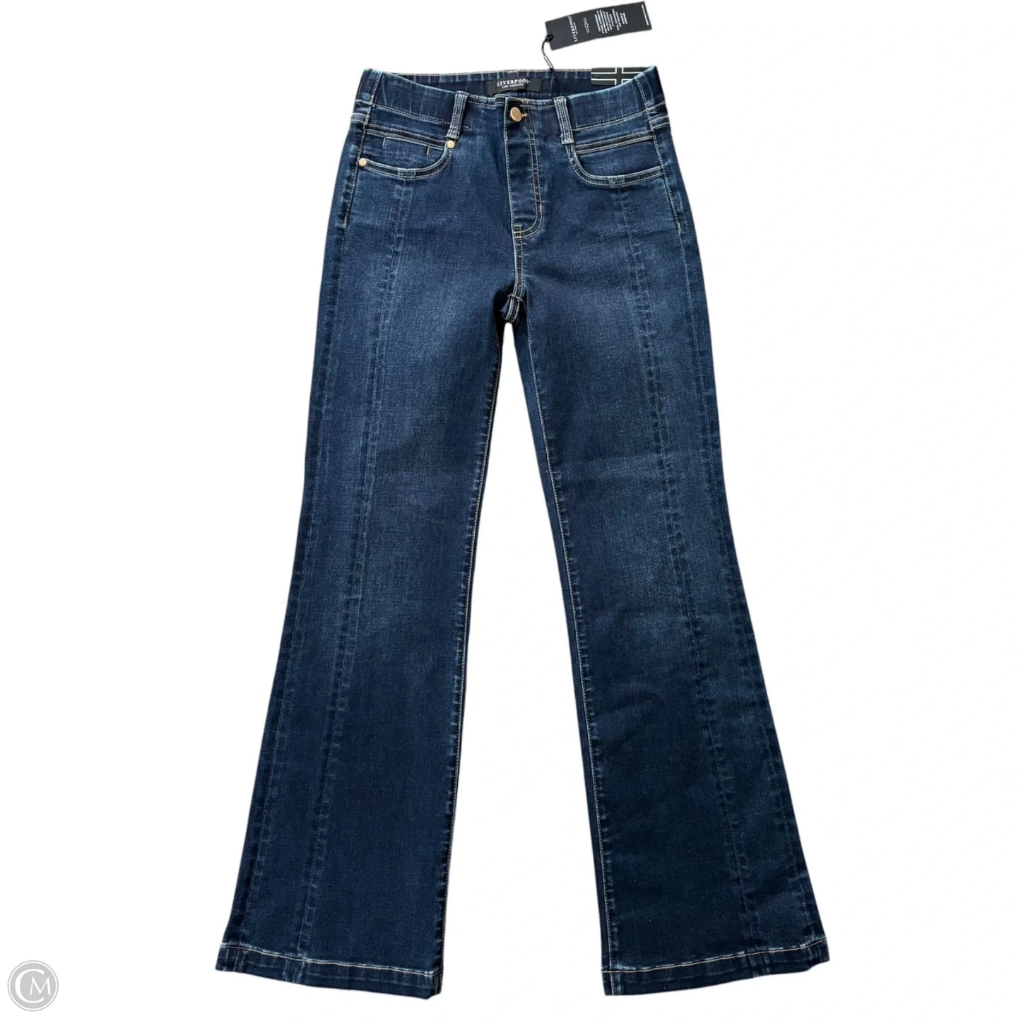 Jeans Flared By Liverpool In Blue Denim, Size: 4