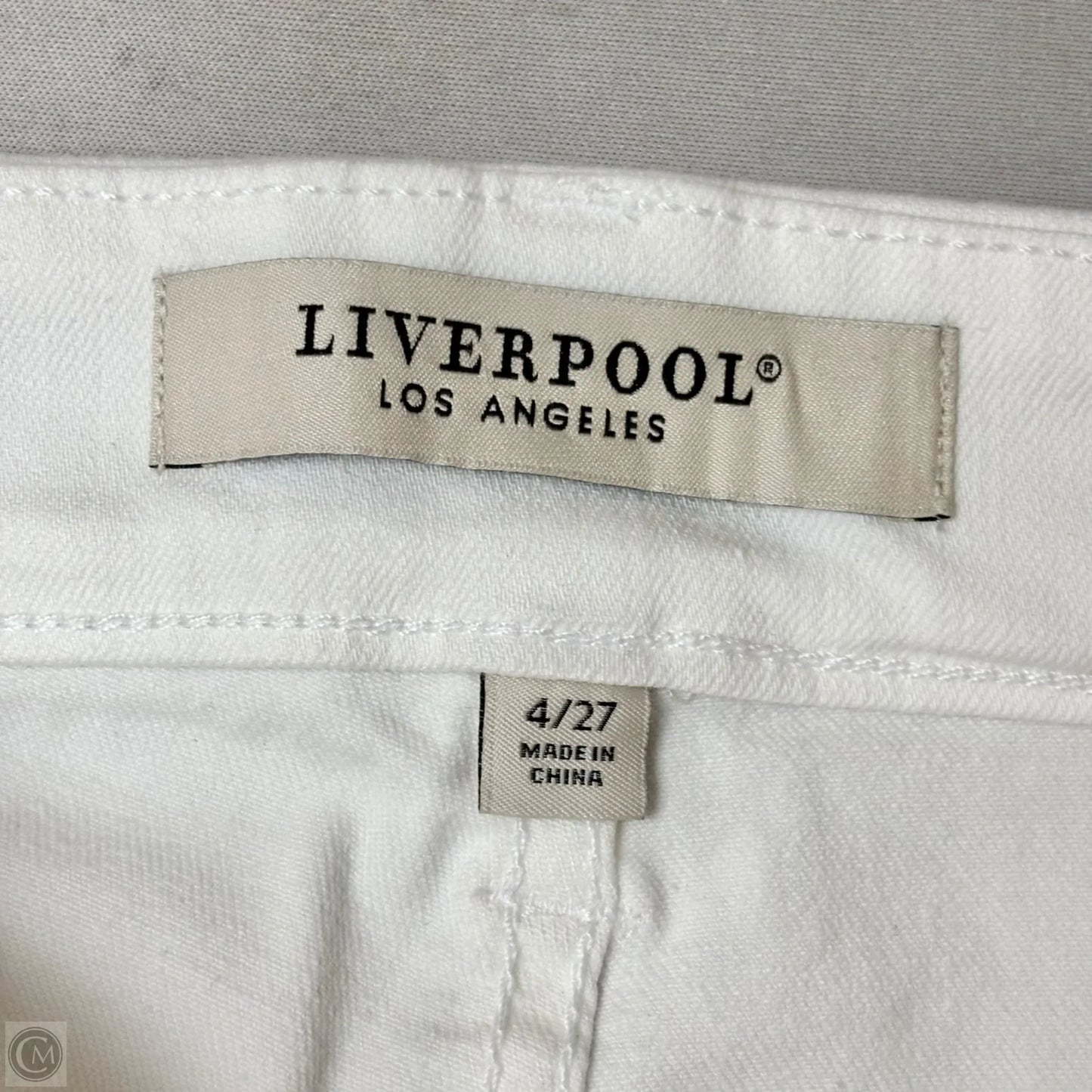 Jeans Boot Cut By Liverpool In White Denim, Size: 4