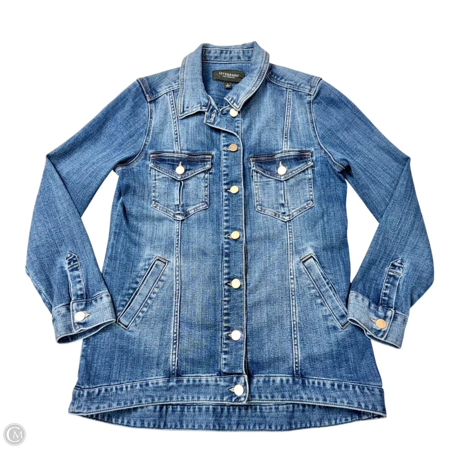 Jacket Denim By Liverpool In Blue Denim, Size: S
