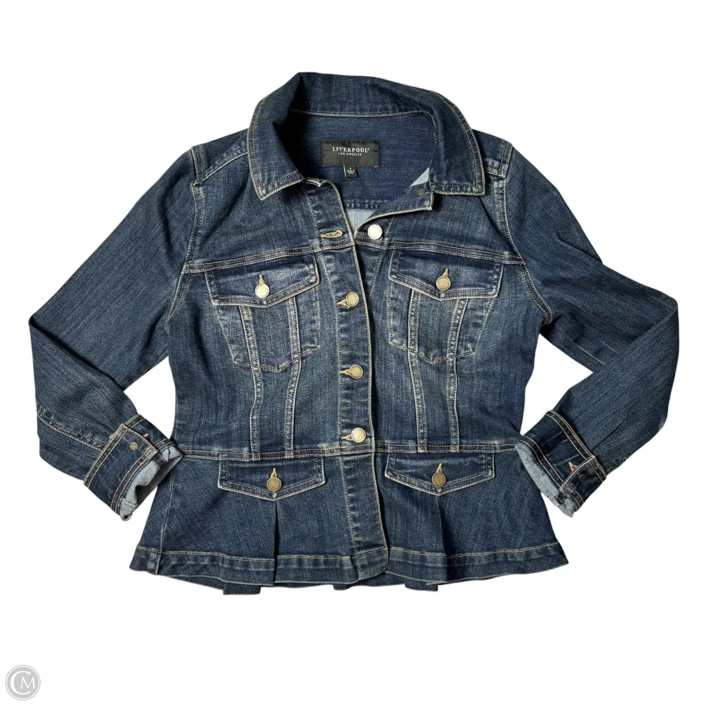 Jacket Denim By Liverpool In Blue Denim, Size: S