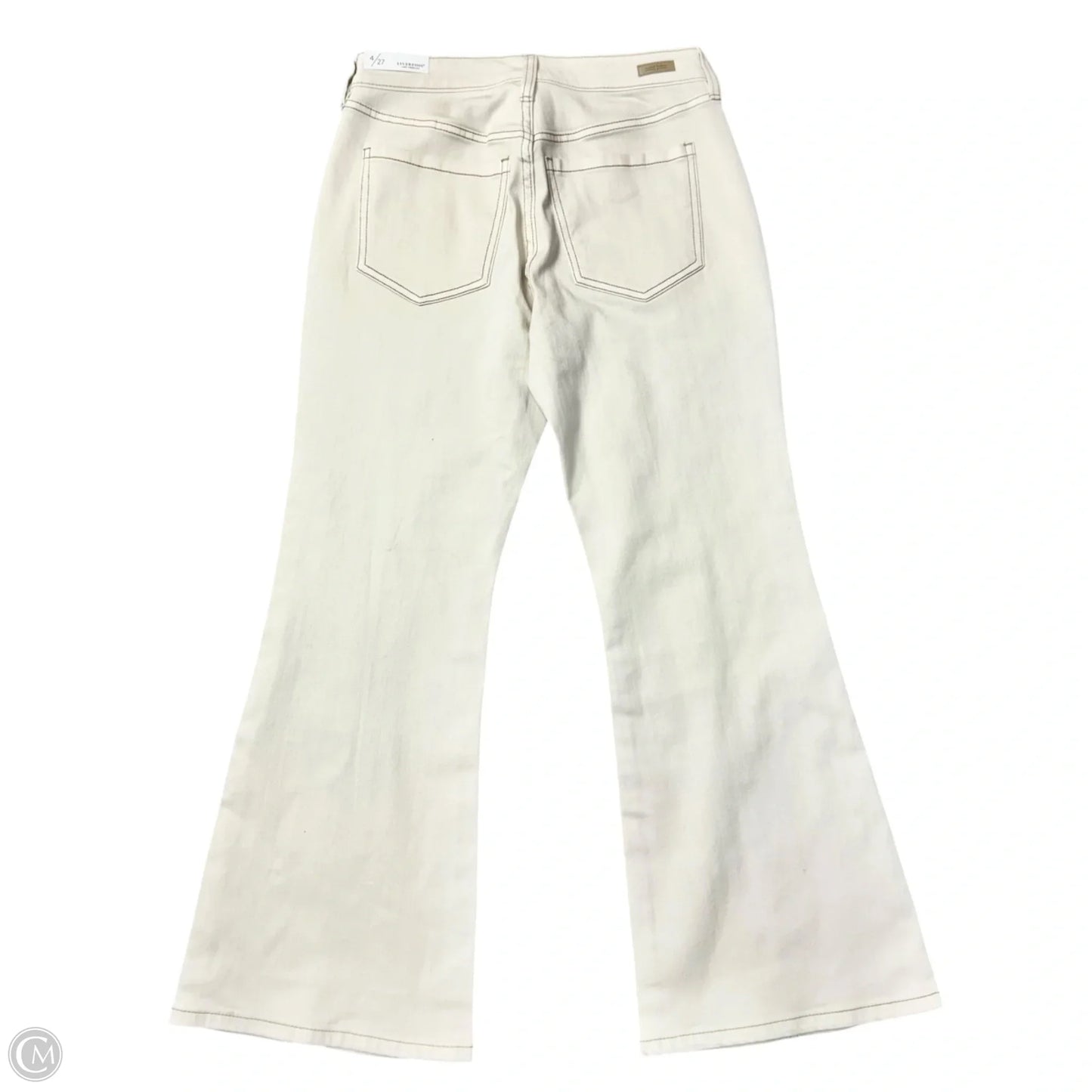 Jeans Flared By Liverpool In White Denim, Size: 4
