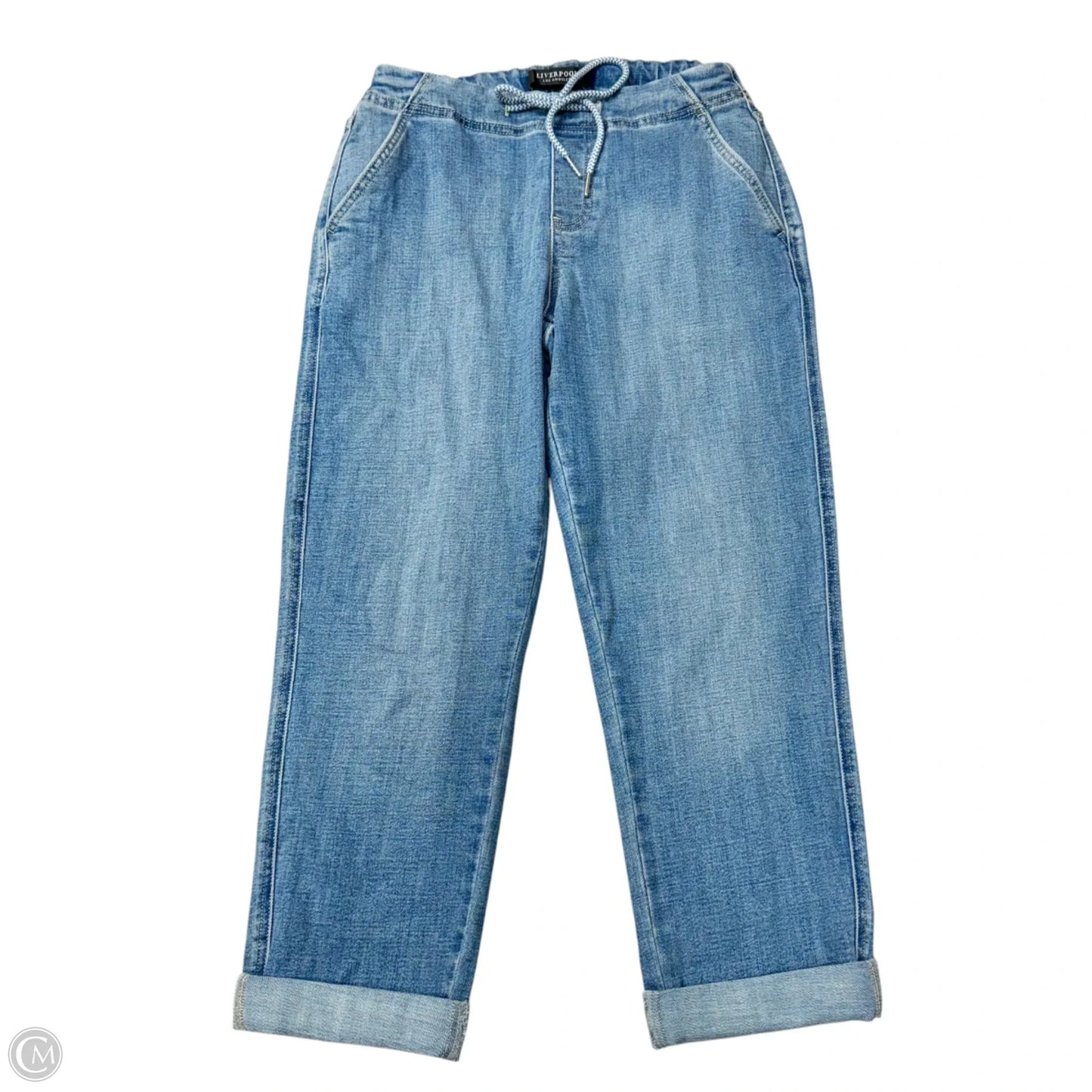 Jeans Cropped By Liverpool In Blue Denim, Size: 4