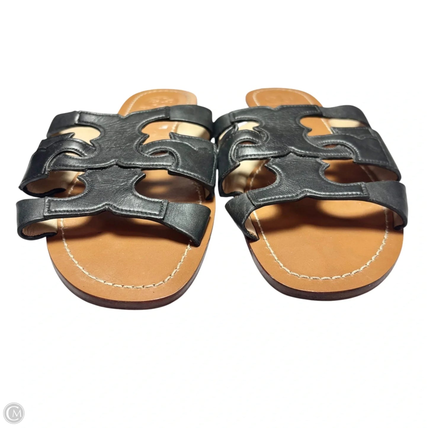Sandals Designer By Tory Burch In Black & Brown, Size: 9